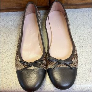 Talbots Embossed Snakeskin Leather Ballet Flats Size 8